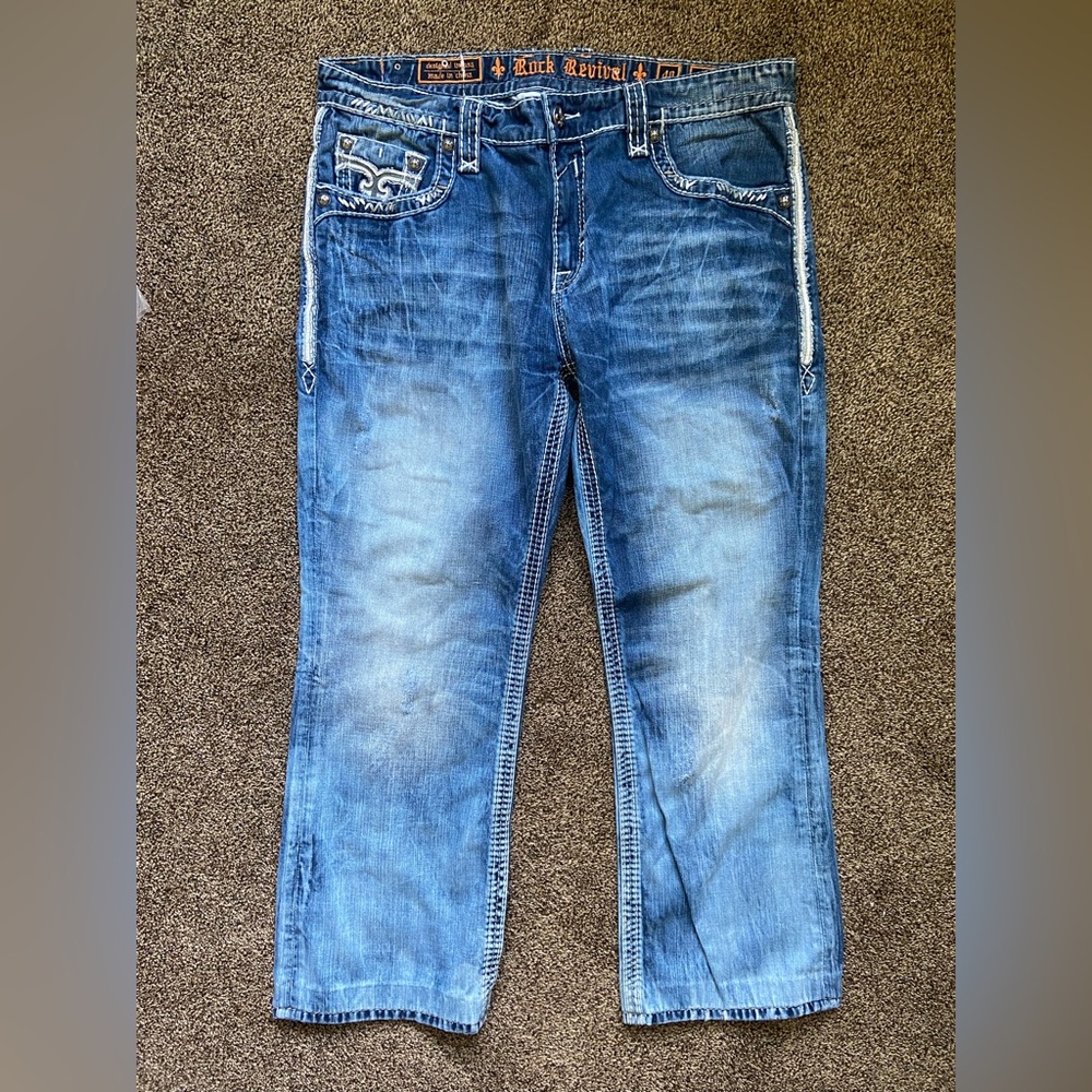 Rock Revival Men’s Aubin Relaxed Straight Jean Size 40